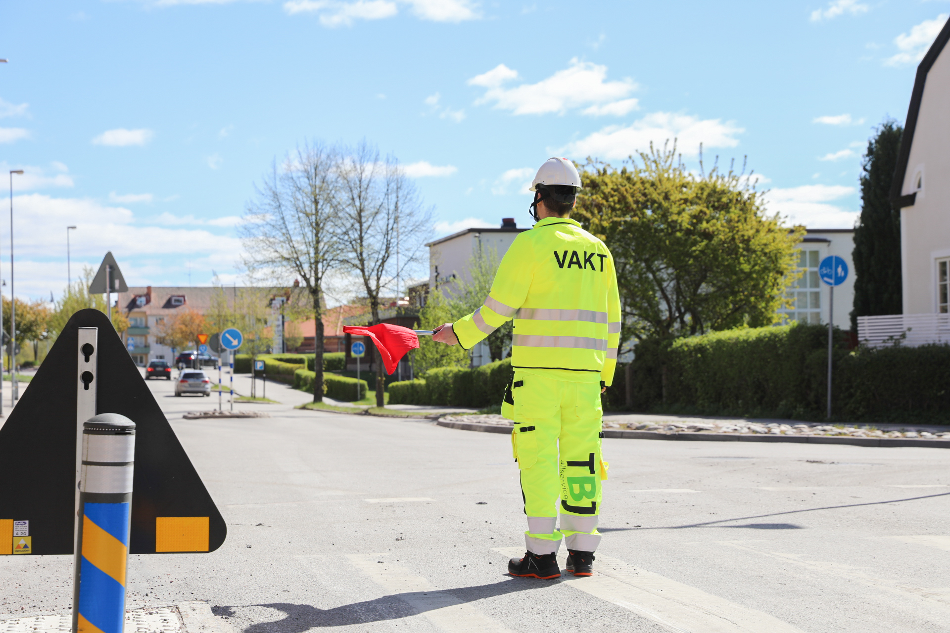 flaggvakt vägarbete