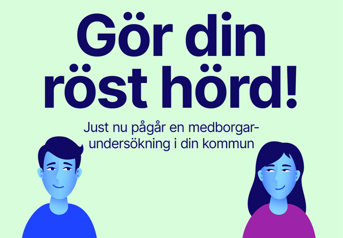 Grafisk illustration med rubriken "Gör din röst hörd".