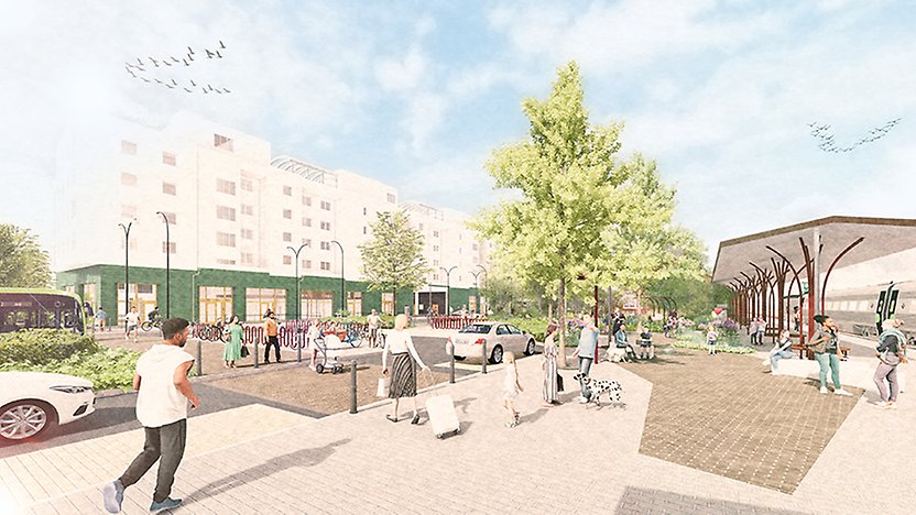 Bussterminalen flyttar österut ett par hundra meter. På dess nuvarande plats byggs en park.