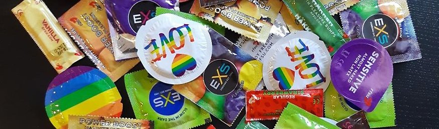 Många olika sorters kondomer, foto: ungdomsmottagningen